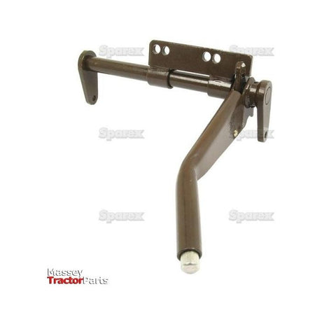 An image of the Sparex Handbrake Assembly (Part No. S.41341) in brown, designed for tractors like Massey Ferguson, showcasing its handle and mounting bracket.