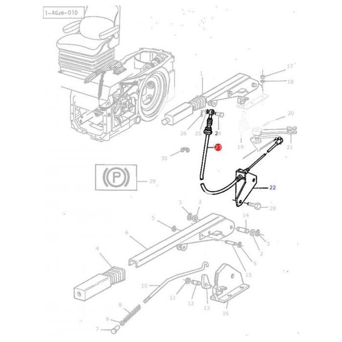 Handbrake Cable - 3581142M2 - Massey Tractor Parts