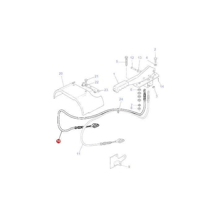Handbrake Cable R/H - 3596773M92 - Massey Tractor Parts
