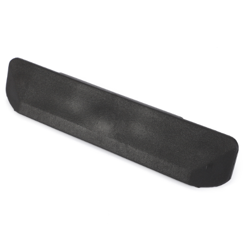 A black, rectangular foam block with slightly tapered edges, placed on a white background, complements the precision afforded by AGCO's Fendt Handle (Product Number: 385700030061) used in genuine Fendt Models.