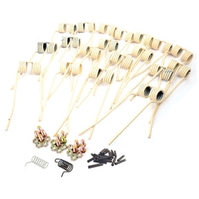 Haytine Repair Kit - S.22778 by Sparex, featuring an assortment of coil springs, return springs, nuts, and small metal components, meticulously arranged in rows on a white background.