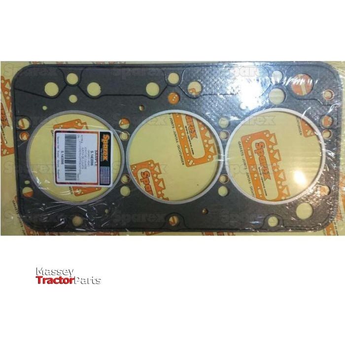 A Sparex-branded Head Gasket - 3 Cyl. (8035.06) with multiple circular holes, listed under Sparex Part No. S.127927, displayed on a surface covered with Spartex-branded paper.