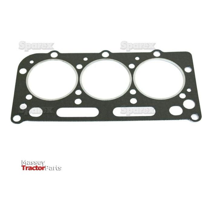 A Head Gasket - 3 Cyl. (AD3/49) from Sparex, compatible with David Brown 3 Cyl. models and Massey Ferguson tractors, featuring three large circular openings and multiple smaller holes. The text "Massey Tractor Parts" is displayed in the bottom left corner. Available as Sparex Part No.S.57553.