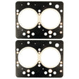 Two identical rectangular Sparex Head Gaskets - 4 Cyl. (2+2) made from steel include circular and small round cutouts, each with two large central holes designed to fit over 4-cylinder engine components. The part number is S.59190.