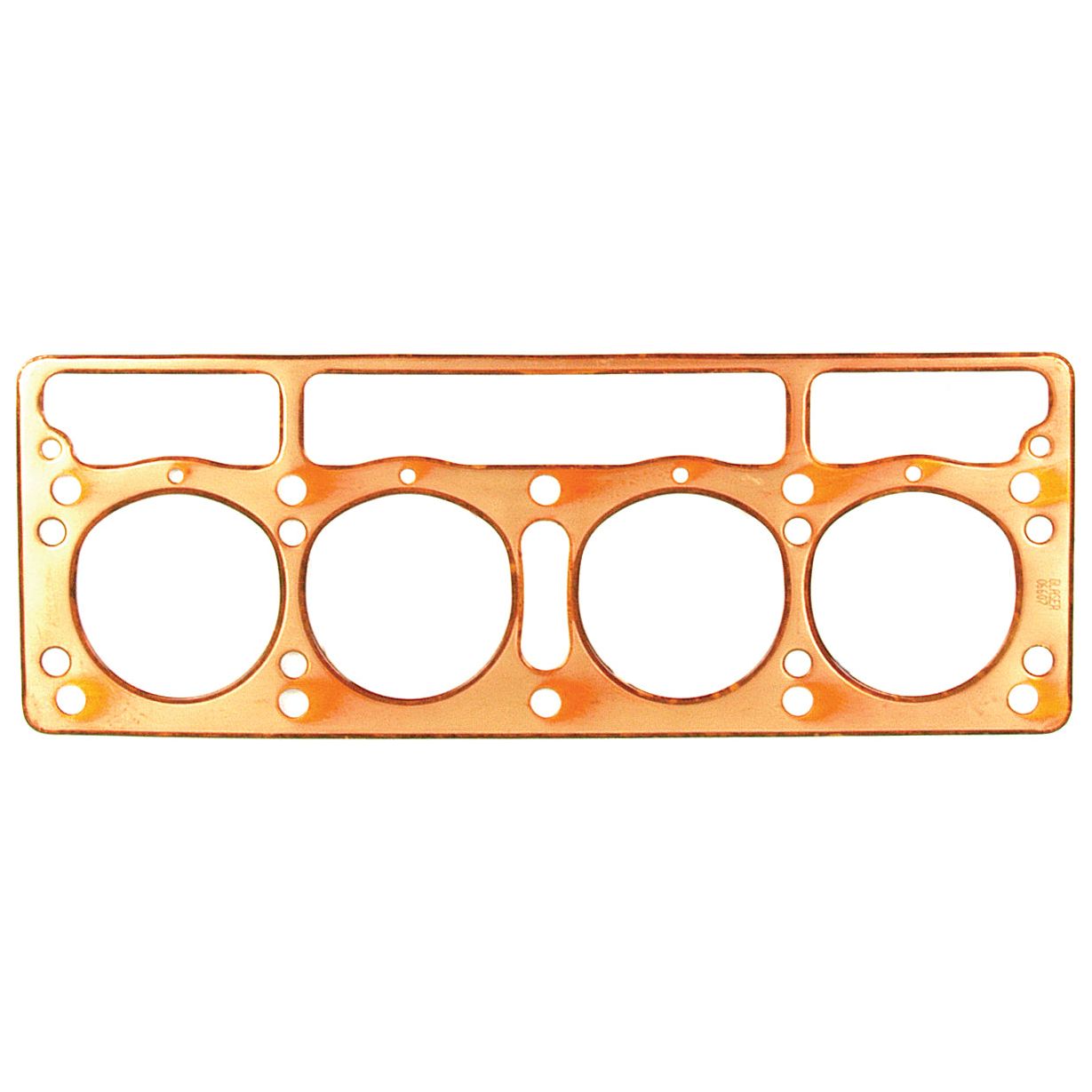 Head Gasket - 4 Cyl. (TEA20 Petrol) by Sparex, Part No.S.42253, expertly designed with multiple circular and small rounded rectangular openings for a Perkins Engine.