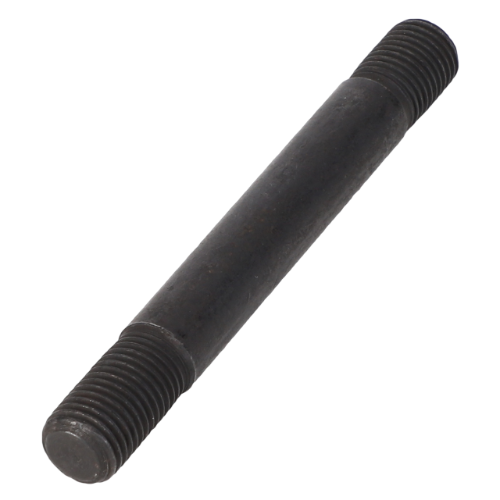 An AGCO Massey Ferguson - Head Stud - 734308M1, a metal double-ended bolt with threading on both ends, is used in various tractor parts, including the 200 Series of Massey Ferguson for secure fastening.