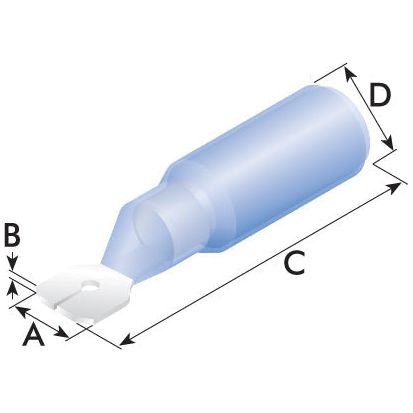 Heat Shrink Male Spade Terminal - Blue ( - )
 - S.13410 - Farming Parts