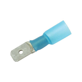 Introducing the Heat Shrink Male Spade Terminal - Blue (Sparex Part No.S.13410), a top-tier blue insulated terminal connector with a metal tab, perfect for all your electrical needs. Exclusively from Sparex.