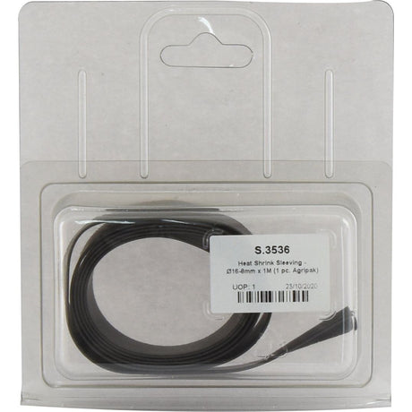 A package of Sparex Heat Shrink Sleeving - Ø16-8mm x 1m, labeled Sparex Part No.S.3536. The black sleeving is coiled inside a clear plastic case attached to a white cardboard backing.