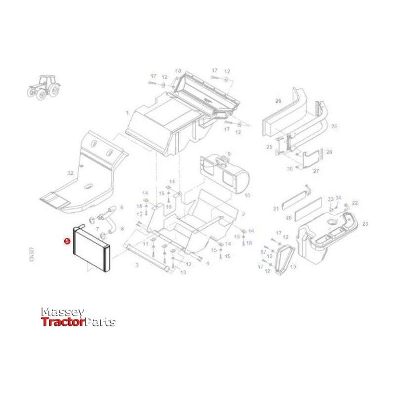 Fendt Heater Core - H312810130030 | OEM | Fendt parts | Cabin Heater & Heater Accessories-Fendt-Cooling Parts,Engine & Filters,Farming Parts,Heater Matrix,Tractor Parts