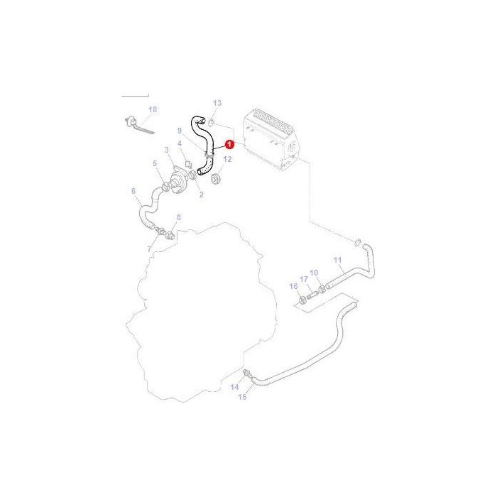 Heater Hose - 1694068M1 - Massey Tractor Parts