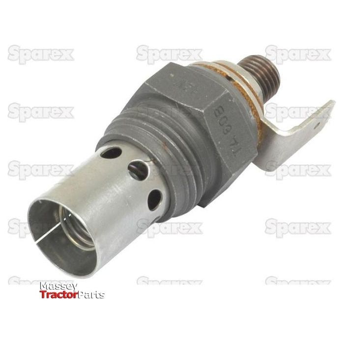 A cylindrical automotive or machinery part with a metal casing and threaded end, branded "Sparex." The item is the Heater Plug - S.40627, with a terminal for wiring attachment, commonly used in Case IH vehicles.