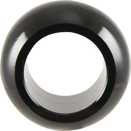 The Sparex Heavy Duty Lower Link Ball (Cat. 4/4) - S.148202 is a shiny black spherical object with a hollow center and smooth surface, featuring heavy-duty construction and EPD plating for superior corrosion protection.