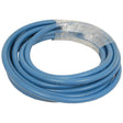 A coiled Parker Heavy Duty Pressure Washer Hose in blue, 3/8'', with plastic wrapping around its center portion, branded as Sparex Part No. S.56141.
