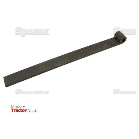 A curved steel strip on a white background featuring the logos of "Sparex" and "Massey Tractor Parts," identified as Hinge - Female, Pin Ø: 13mm - S.55376.
