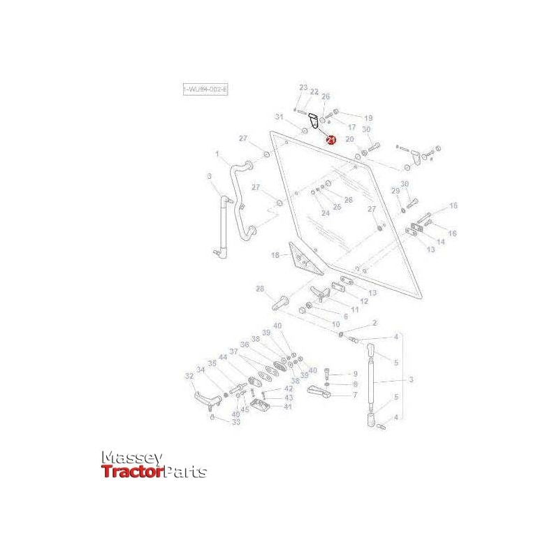 Massey Ferguson Hinge Rear Window - 3804698M2 | OEM | Massey Ferguson parts | Rear-Massey Ferguson-Cab Glass & Glazing Tools,Cabin & Body Panels,Farming Parts,Rear,Tractor Parts