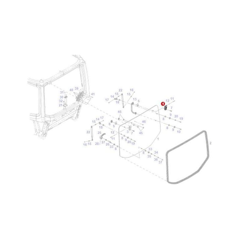 Fendt Hinge Rear Window - 931812051050 | OEM | Fendt parts | Rear-Fendt-