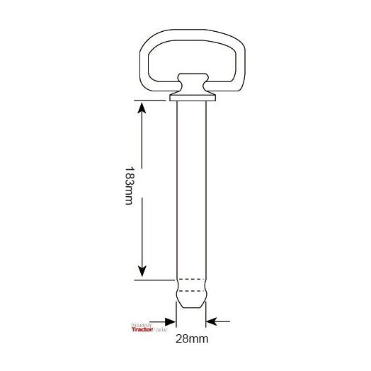 Hitch Pin with Chain & Linch Pin 28x183mm
 - S.900412 - Massey Tractor Parts