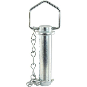 The Hitch Pin with Chain & Linch Pin 32x110mm by Sparex (Part No. S.29261) features a metal construction with a rectangular-shaped handle, a pin diameter of 32mm, a working length of 110mm, and an overall length of 150mm.