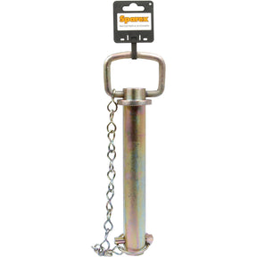 A 32mm metallic hitch pin with a chain and linch pin, hanging on a display hook with a "Sparex" branded tag (Sparex Part No. S.900415).
