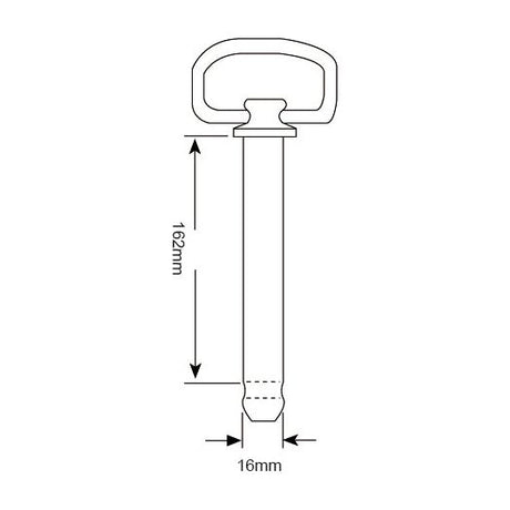 Hitch Pin with Grip Clip, Pin ⌀5/8", Working length: 6 3/8". - S.52095 - Farming Parts