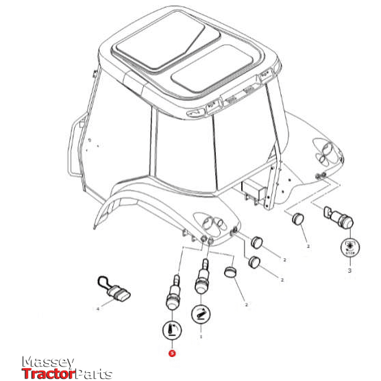 Massey Ferguson Hitch Up Switch - ACW151746A / 3714137M1 | OEM | Massey Ferguson parts | Engine Electrics and Instruments-Massey Ferguson-Farming Parts,Lighting & Electrical Accessories,Push Pull Switches,Rocker Switches & Components,Switches & Sensors,Tractor Parts