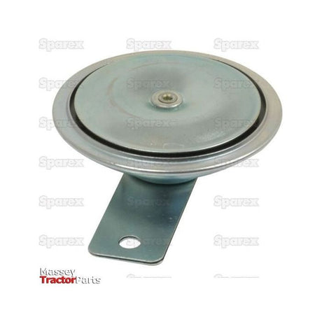 A round, new Sparex Waterproof Horn 12V (Sparex Part No. S.4710) with a metal body and a mounting bracket, shown against a light background.