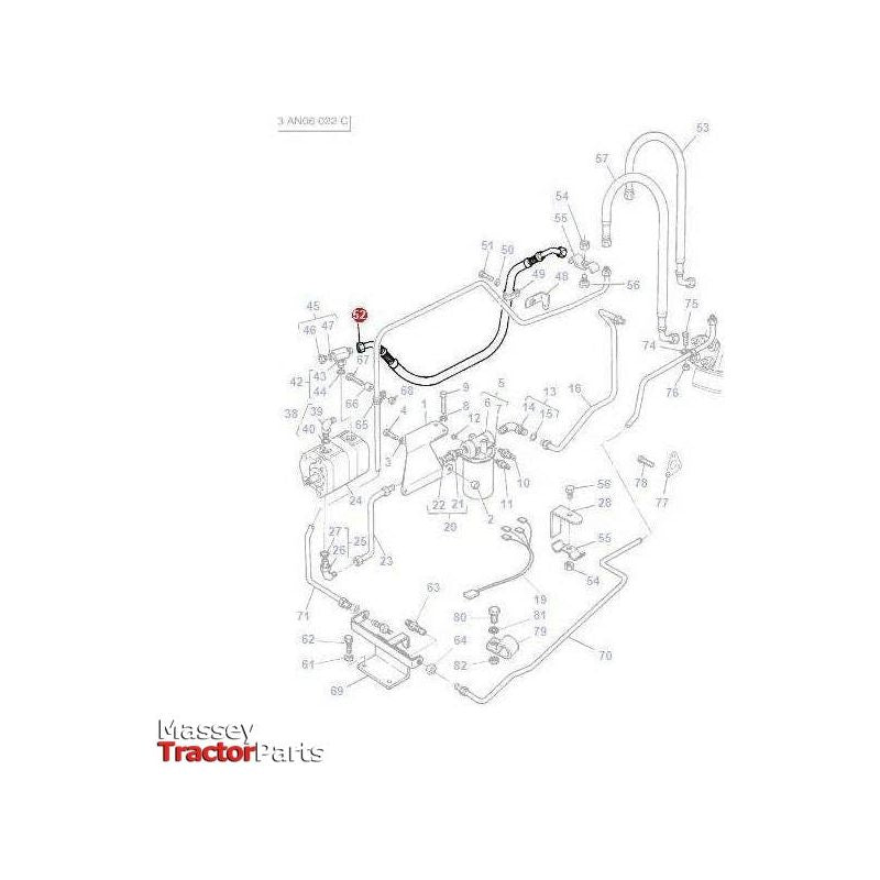 Massey Ferguson Hose Assembly - 1696765M1 | OEM | Massey Ferguson parts | Steering Pumps & Reservoirs-Massey Ferguson-Axles & Power Train,Farming Parts,Front Axle & Steering,Steering Pumps & Reservoirs,Tractor Parts