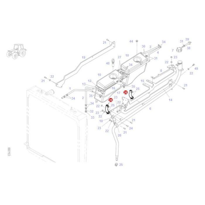 Hose Bend - 155950010091 - Massey Tractor Parts