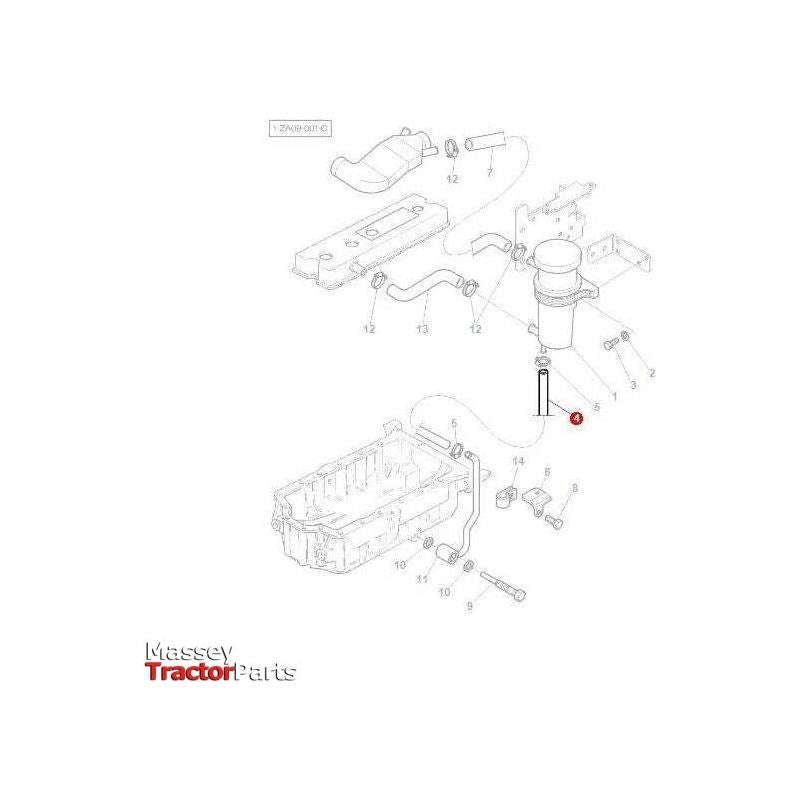 Massey Ferguson Hose Closed Circuit Breather - 3780370M1 | OEM | Massey Ferguson parts | Engine Parts-Massey Ferguson-Engine & Filters,Engine Parts,Farming Parts,Oil & Sump Components,Tractor Parts
