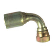 The **Sparex Hose Insert 1/2'' x - S.2231208** is a metallic L-shaped hydraulic hose fitting featuring a cylindrical end and a hexagonal nut on the opposite end, compatible with DN12 hoses and designed by Sparex.