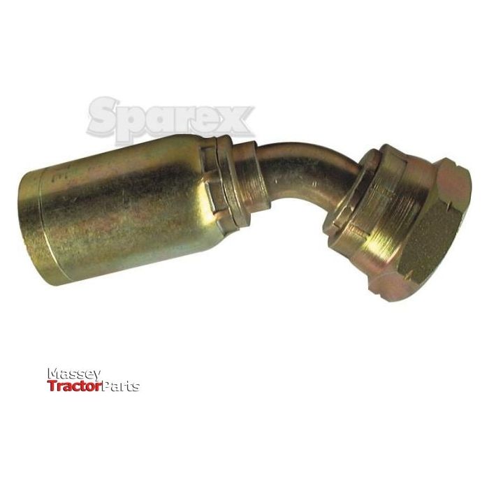 The product is a Sparex Hose Insert 1/4'' x - S.2341404, which is a metallic elbow hydraulic fitting. It has a threaded connection on one end and a crimped connection on the other, designed for hoses with an inner diameter of 1/4 inch. The item, showcased against a plain background, bears the "Sparex" branding in the top-left corner.