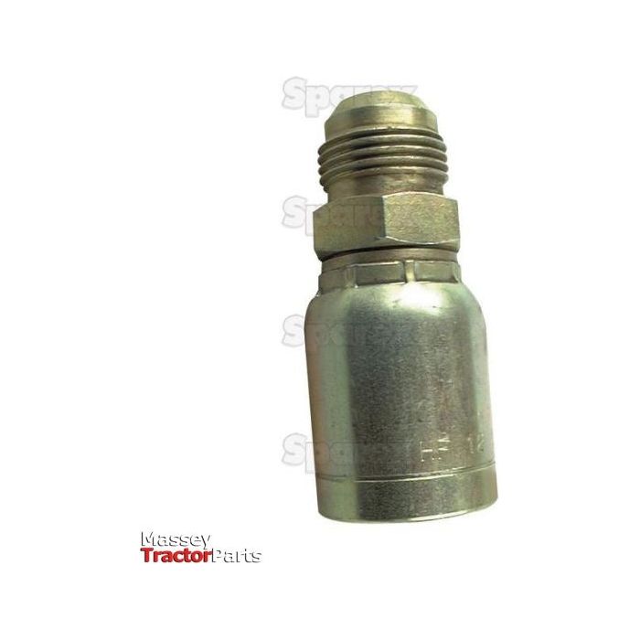 Image of the Sparex Hose Insert 1/4'' x - S.2210704, featuring a metal hydraulic fitting with a hexagonal nut at the base and a threaded connection at the top. The logo "Massey Tractor Parts" is visible in the bottom left corner. For detailed product specifications, including hose inner Ø, refer to the Sparex catalog.