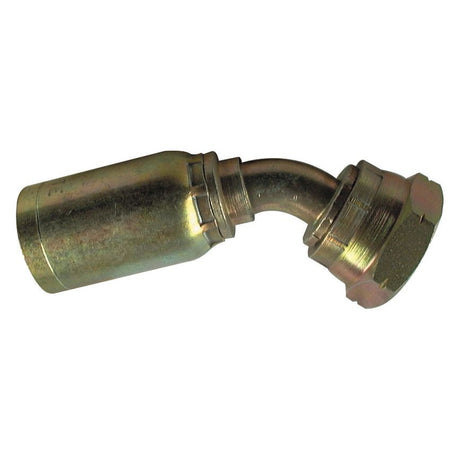 The Sparex Hose Insert 1/4'' x - S.2341404 is a metal hydraulic hose fitting featuring a 90-degree bend, threaded end, and an inner diameter of 1/4 inch.