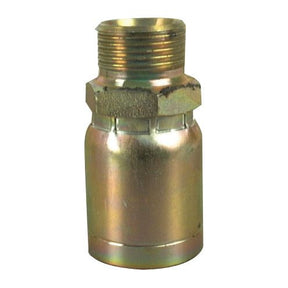 The Sparex Hose Insert 3/8'' x - S.2110606 is a metallic cylindrical connector with threaded ends, designed for linking fluid pipes or hoses. Manufactured by Sparex, it features a slightly shiny surface and ensures a precise fit for a 3/8 inch hose.