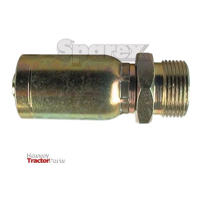 Introducing the Sparex Hose Insert 5/8'' x - S.2312610, a metal hydraulic fitting featuring a threaded end and hexagonal nut with the "Sparex" logo. Designed to fit a 5/8 hose (15.9 mm), complete with the "Massey Tractor Parts" logo in the bottom left corner.