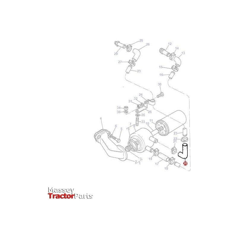 Massey Ferguson Hose Oil Cooler - 746956M1 | OEM | Massey Ferguson parts | Oil Coolers-Massey Ferguson-Cooling Parts,Engine & Filters,Farming Parts,Radiator Hoses,Tractor Parts