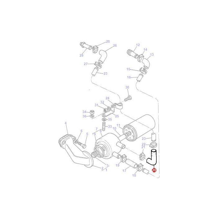 Hose Oil Cooler - 746956M1 - Massey Tractor Parts