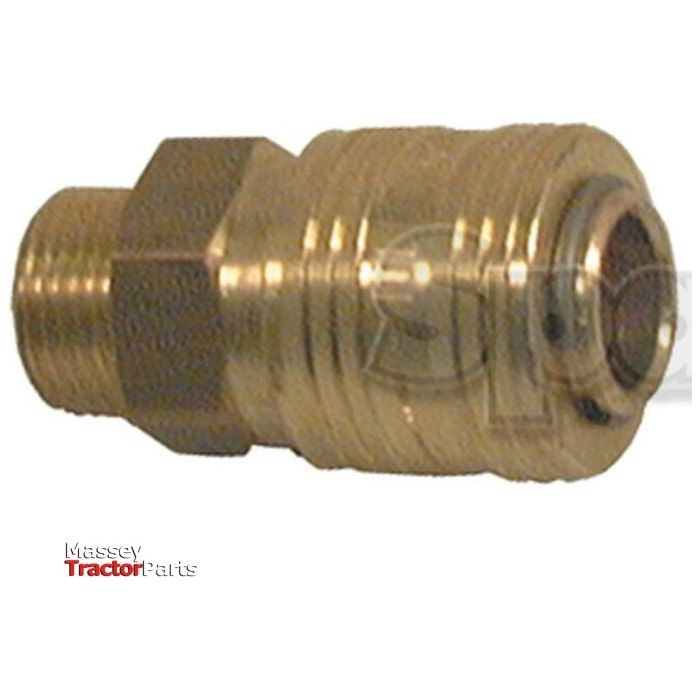Hose Coupling 1/4'' with a threaded male end and a push-to-connect female end, labeled "Massey Tractor Parts" by Sparex (Part No. S.31808).