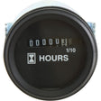 The Sparex Hourmeter - Electrical, 12/24V (Part No.S.52672) showcases a black electronic display reading 000049 HOURS, with an hourglass icon beneath. It is compatible with both 12V and 24V electrical systems for versatile use.