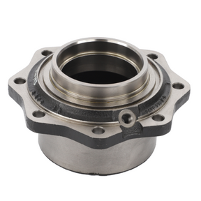The AGCO Massey Ferguson Hub, product number 3429975m3, is a metallic cylindrical machine component featuring a flanged base and multiple bolt holes. It is specifically designed for mechanical or industrial applications and is compatible with Massey Ferguson 4000 Series tractors.
