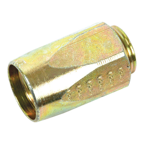 Close-up of a Sparex Hydraulic 2-Piece Re-usable Coupling Ferrule with visible threading and a cylindrical shape, designed for securing 1/2 inch 2-wire non-skive hoses or tubing.