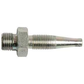 The Hydraulic 2-Piece Re-usable Coupling insert 1/4'' x 1/4''BSP male, Sparex Part No.S.4744, is a metallic threaded plumbing fitting with a hexagonal base and a tapered end; this DN6 male insert is designed for reliable connections and is perfect for re-usable hose applications.