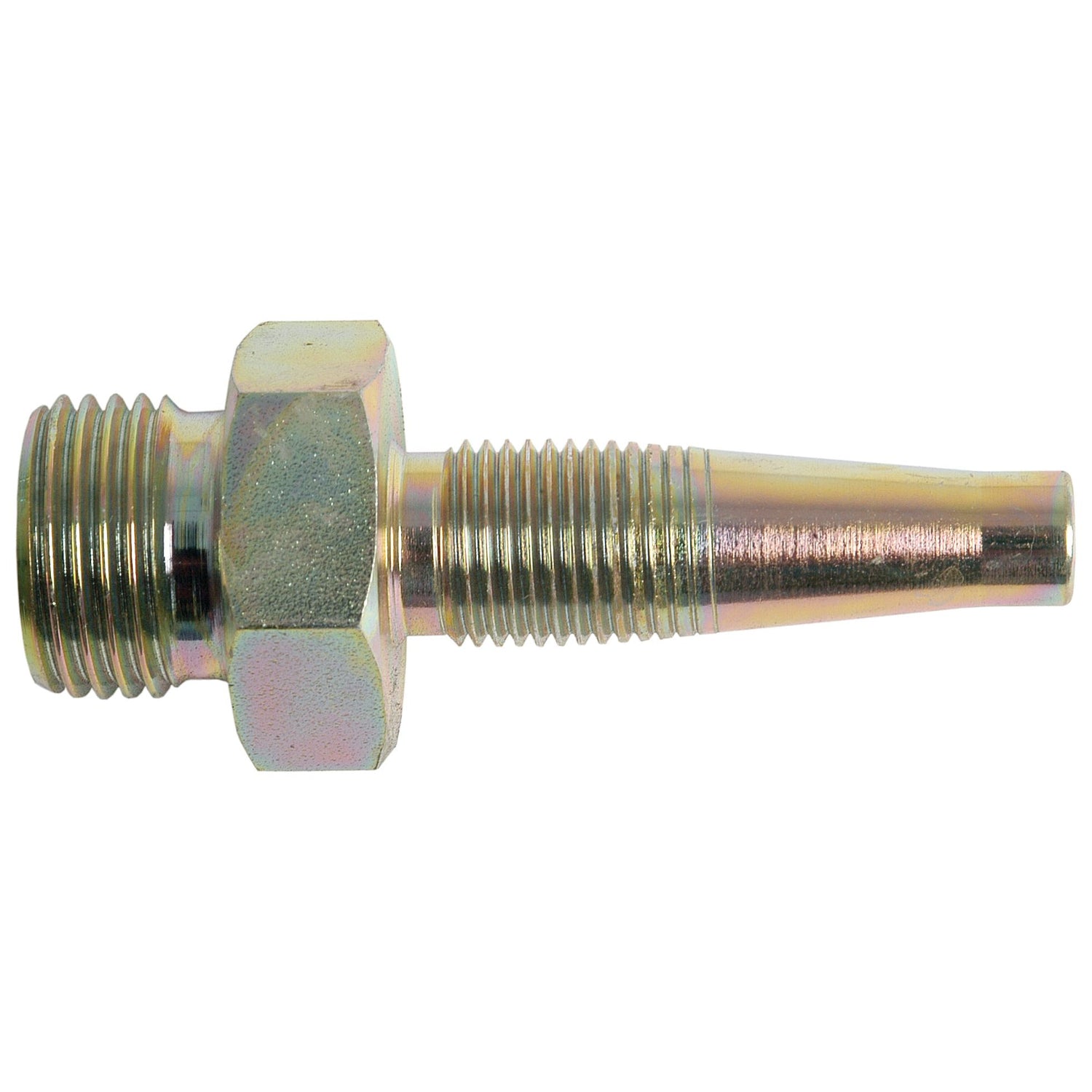 Introducing the Sparex Hydraulic 2-Piece Re-usable Coupling insert, featuring a metallic tapered threaded pipe fitting with hexagonal nut segment and conical end, tailored specifically for 3/8'' Hose I/D connections. Available as Sparex Part No. S.11912, this coupling insert also accommodates 1/2'' BSP male threads.