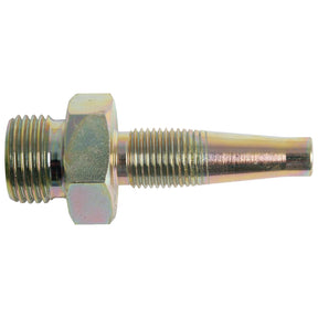 The Sparex Hydraulic 2-Piece Re-usable Coupling Insert 3/8'' x 1/2''BSP male - Sparex Part No.S.11912, is a metal connector with threaded ends and a hexagonal nut in the middle, commonly used in fitting or plumbing applications to accommodate Hose I/D 3/8'' (DN10).