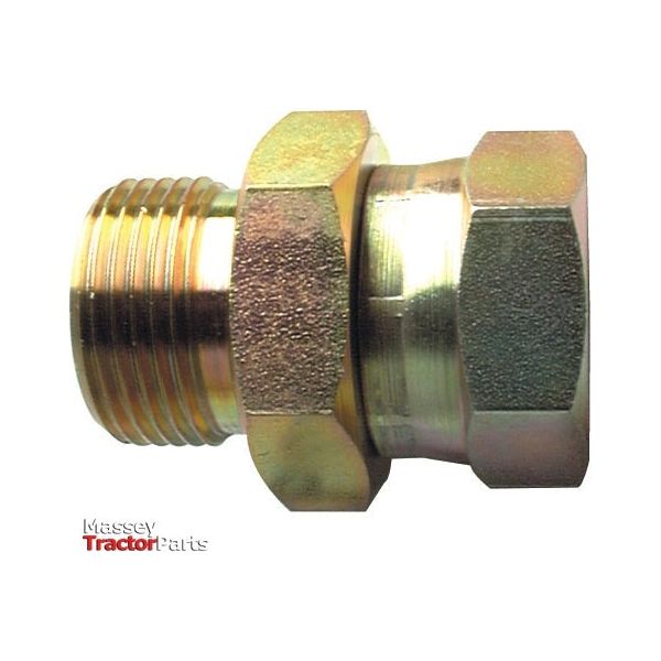 The Sparex Hydraulic Adaptor 1/2'' BSP Male x 3/4'' BSP Swivel Female, identified by Part No. S.4687, features a hexagonal nut and is ideal as a threaded hydraulic connector for use as a BSP Male adaptor.