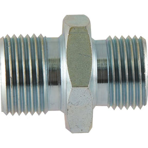 A hydraulic adaptor featuring a 1/2'' BSP male end on one side and a 5/8'' BSP male end on the other, with a hexagonal middle section, offered by Sparex (Sparex Part No. S.35042).