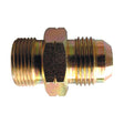The Sparex Hydraulic Adaptor M12x1.50 Metric Male x 9/16'' JIC Male (Part No. S.11956) features ridged threading on both ends, a hexagonal middle section for tightening, and is designed as a JIC Male hydraulic adaptor.