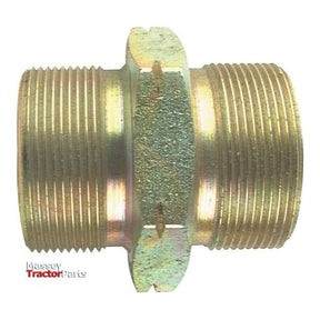 The Sparex Hydraulic Adaptor M16 male - M16 male (Part No. S.35002) features external threads on both ends, a hexagonal section in the middle, and an M16 male connection. The Massey Tractor Parts logo is prominently visible in the bottom left corner.