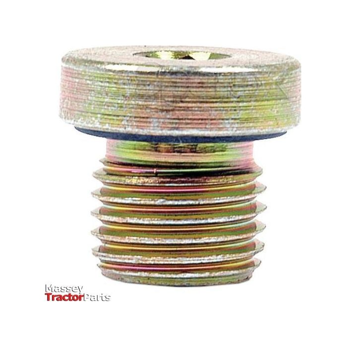 Close-up image of a Hydraulic Blanking Plug Adaptor M14 x 1.5 with a hexagon socket head, often used as a blanking plug. The background is plain white, and the logo "Massey Tractor Parts" is partially visible in the bottom left corner. This product is labeled under Sparex Part No.S.34232 by the brand Sparex.